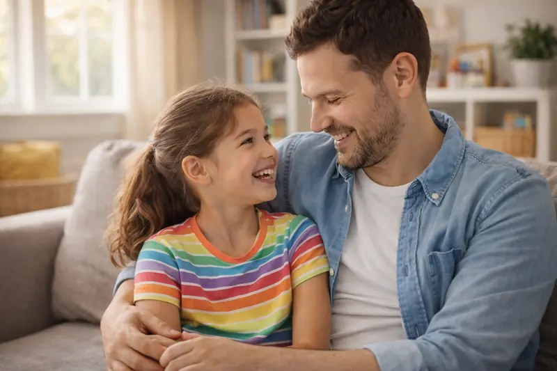 Parent and child sharing a happy moment